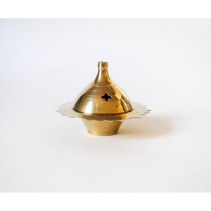 Brass Incense <b>Burner</b> With Star Cutouts Traditional Indian Dhoop Dani Aromatherapy Home Decor All Season Use - Product Image 3