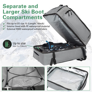 Sac à dos de transport rembourré à rayures avec fermeture éclair pour snowboard et bottes de ski, en Oxford 900D et polyester résistant à l'eau, nouveau style - Product Image 5