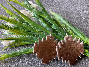 Pendientes de piel de vaca hechos a mano, estilo occidental, pelo auténtico - Product Image 4