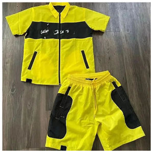 Conjunto de 2 Piezas de Camiseta Polo de Nailon y Poliéster con Logotipo Personalizado, Pantalones Cortos Cargo, Chaqueta Cortavientos, Traje Deportivo para Hombre, Camisetas, Conjunto Corto, Chándal para Hombre - Product Image 1