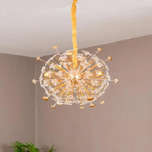 Dazzling flush-mount ceiling <b>light</b> adorned with cascading rows of multi-faceted <b>crystal</b> prisms, available at wholesale prices. - Product Image 3
