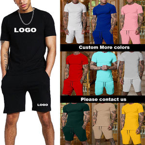 Men's <b>T</b>-<b>Shirt</b> And Shorts Set Multi Color Two Piece Crewneck Tee With Matching Shorts Casual Activewear Lounge Wear - Product Image 6