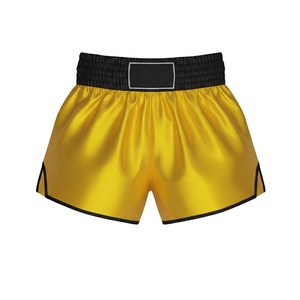 Customized Plus Size MUAY Thai Kick Boxing Shorts High Street Style Solid Pattern Breathable 220g <b>Polyester</b> Blended Satin Short - Product Image 2