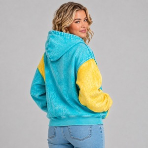 Women's Vintage Acid Wash <b>Hoodies</b>-<b>Lightweight</b> Breathable Eco-Friendly & Quick Dry Winter Warmth with Front Logo Option - Product Image 3