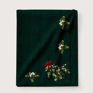 Elegant Pattern Christmas Embroidery Design Green Color <b>Table</b> Cloth Soft Quality Cotton <b>Table</b> <b>Cover</b> With Customize Size and Logo - Product Image 4