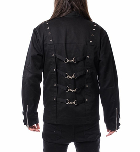 Abrigo largo gótico negro de cuero PU para hombre, disfraz de Halloween - Product Image 5