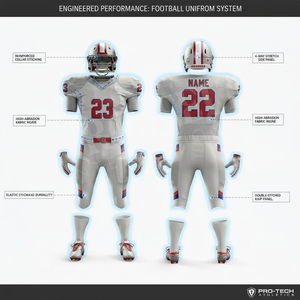 Breathable Mesh American Football Uniform <b>Set</b> White Red Blue Youth Adult Team Jerseys Pants Helmet Practice Game Wear Full Kits - Product Image 2