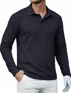 Men's Long Sleeve Polo <b>Shirts</b> Quick Dry Lightweight Casual Golf Sport Team Tops Button-Down <b>Shirts</b> for Men Breathable <b>Shirts</b> - Product Image 1