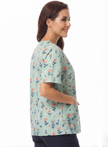 Blouse de coiffure à demi-manches avec fermeture éclair, veste de barbier, tablier de coiffure - Product Image 4
