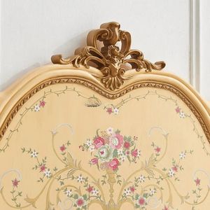 Oferta Especial: Juego de Dormitorio Emma de Lujo, Estilo Clásico Floral Dorado, Cama Tapizada con Grabados, Muebles Elegantes de Estilo Europeo - Product Image 4