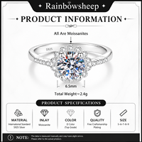 1 Karat Blumen-Halo-Moissanit-Ring in 8 Farben, 925er Silber, Blumencluster, gedrehtes Band, eleganter Braut-Jubiläums-Luxusschmuck für Sie