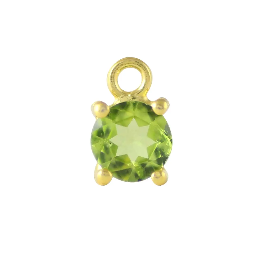 Corte piedra punta verde peridoto solitario diamante delicado joyería punta conjunto redondo joyería de moda colgantes