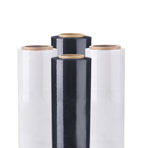 Rollo de Film Estirable Industrial Transparente Negro de 18 Pulgadas x 1500 Pulgadas, Calibre 80, de Polietileno Lineal de Baja Densidad (LLDPE) para Envoltura Plástica a Prueba de Humedad - Product Image 1