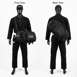 Bolsa Deportiva TAISON SPORTS Premium de 320 GSM, 900D, PU Oxford, Gris Panel, para BJJ, 30-40L, con Logotipo Tejido y Bordado Personalizado - Product Image 2