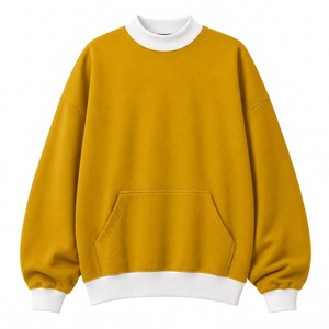Sudadera Rosa de Cuello Redondo para Mujer, Manga Larga, Color Sólido, con Bolsillo, Tejido de Algodón, para Otoño, Corte Holgado - Product Image 6