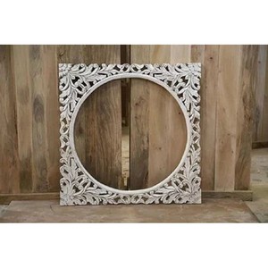 Handcrafted Teak Wood Ornate <b>Wall</b> <b>Mirror</b> - Antique Gold Wholesale - Product Image 2