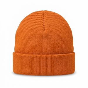 Gorro de Punto Naranja para Hombre, Gorro de Invierno con Puño, Unisex, Estilo Urbano, Gorro con Diseño de Calavera, Logotipo Personalizado, Accesorio de Moda al por Mayor - Product Image 2