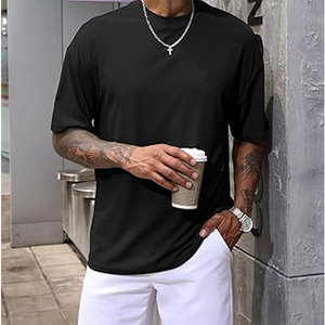 เสื้อยืดแขนสั้นแฟชั่นผู้ชาย ออกกำลังกาย ทรงโอเวอร์ไซส์ สีพื้น เรียบง่าย น้ำหนักเบา ผ้าฝ้าย ใส่สบายสำหรับฤดูร้อน เหมาะสำหรับออกกำลังกาย - Product Image 3