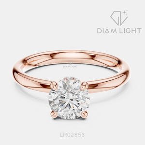 Bague de mariage ronde 0,95 carat, bijoux fins, certifiée IGI, or blanc 14 carats, diamant de laboratoire, bague de fiançailles et d'anniversaire - Product Image 5