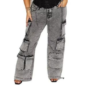 Nueva Llegada, Jeans de Mezclilla Holgados de Algodón para Mujer, Talla Grande, Corte Regular, Estilo Vintage, Transpirables, Ecológicos, Personalizados OEM - Product Image 2