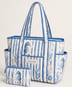 ABSTRACT INDIA Geometric Digital Printed Cotton Quilted <b>Tote</b> <b>Bag</b> Shoulder Handle <b>Extra</b> <b>Large</b> Includes Matching Cosmetic Pouch - Product Image 1