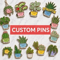 Pins de Esmalte Personalizados, Lindos Diseños de Plantas y Dibujos Animados, Chapados en Oro, Pin de Solapa de Esmalte Duro, Insignia Metálica, Logotipo Personalizado, OEM, Venta al por Mayor
