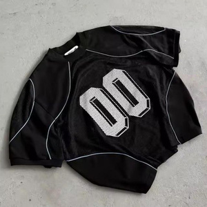 เสื้อฟุตบอลตาข่ายแบบกำหนดเอง พิมพ์ลาย DTG DTF โลโก้และลวดลายส่วนตัว ปริมาณสั่งซื้อขั้นต่ำน้อย เสื้อยืดพิมพ์ลาย ผลิตโดย TRIOTAKE INDUSTRY - Product Image 4