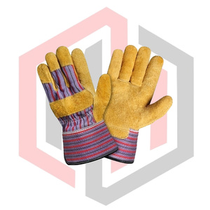 Sheep Leather Fabric Work Gloves Tear Resistant Breathable Anti-static Leather Palm <b>Fire</b> Fighting Anti-Impact Anti-Cut Anti-Heat - Product Image 1