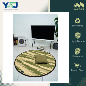 พรมกลางแจ้งดีไซน์ทันสมัย คุณภาพมาตรฐาน หรูหรา กันน้ำ ผลิตจากโพลีโพรพิลีน 100% รูปทรงกลม มีจำหน่าย - Product Image 4