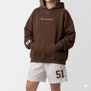 Conjunto de Sudadera con Capucha y Pantalones Cortos para Mujer, Casual, 100% Algodón, de Alta Calidad Profesional, con Estampado de Lunares, Servicio OEM ODM, Ecológico y Cómodo - Product Image 1