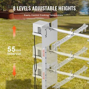 56\" Electric Stainless Steel BBQ <b>Rotisserie</b> <b>Grill</b> Kit for Camping for 132lb Pig & Lamb - Product Image 5