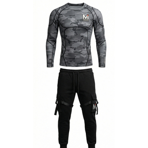 Maluza ชุดออกกำลังกายแบบรัดรูปสำหรับผู้ชายชุดออกกำลังกายแบบสตรีทสไตล์ - Product Image 1