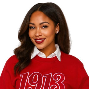 Sudadera Roja 1913 DST de Chenilla con Cuello Redondo, Ropa Premium de Forro Polar para Hermandades, Prenda Griega Delta, Top Cálido para Invierno - Product Image 2