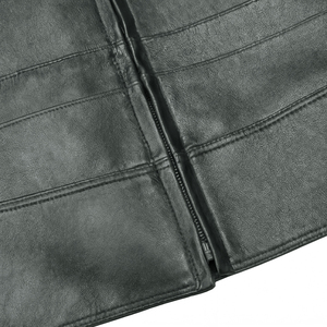 Unisex Brown PU <b>Leather</b> Moto <b>Jacket</b> Stand Collar Zipper Closure Slim Fit <b>Winter</b> Waterproof Breathable Eco-Friendly - Product Image 4