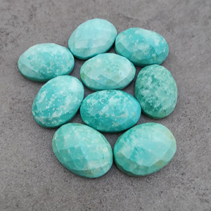Turquoise tibétaine naturelle, taille damier, forme ovale, calibrée, qualité AAA+, certifiée par un tiers, Rajasthan, pour la fabrication de bijoux - Product Image 4