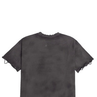T-shirt Col Rond Uni Délavé à l'Acide DTG, Coupe Oversize Lourde 240g, Manches Courtes, Épaules Tombantes, 100% Coton Tricoté Anti-Plis