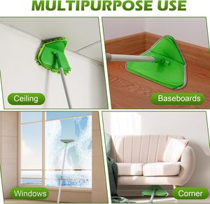A&S Mopa para Polvo Reutilizable Duradera 5x4 Gris Verde, Fibras de Algodón Sintético, Diseño de Extremos Cortados, Respaldo Verde Intenso, Autoescurrible, Multiusos - Product Image 2