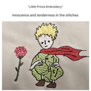 Juego de Ropa de Cama de Algodón 100% con Bordado de la Rosa del <span class=keywords><strong>Principito</strong></span>, Funda de Edredón con Tacto de Terciopelo Mate, Sábana y Funda de Almohada, Lujoso y Suave - Product Image 5