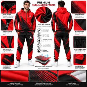 Conjunto Deportivo Personalizado de Primera Calidad para Equipos Deportivos, Chaqueta y Pantalones de Entrenamiento Sublimados, Ropa Deportiva Transpirable - Product Image 5