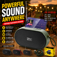 Haut-parleur solaire LN-1018SUN avec support de téléphone, antenne étendue, radio FM, basses puissantes 10W, appairage TWS, vente en gros