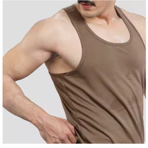 Camiseta sin mangas de alta calidad para hombre, transpirable, 100% algodón, para gimnasio, entrenamiento físico, con función de secado rápido de BD - Product Image 3