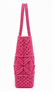 Bolso de Hombro de Macramé Rosa Hecho a Mano para Mujer, Bolso Tote Boho de Algodón Tejido para Compras, Viajes y Uso Diario, en Oferta - Product Image 6