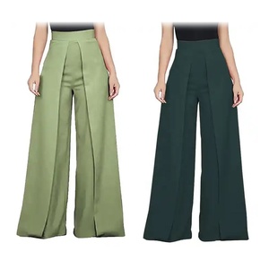 Pantalones Largos de Algodón para Mujer, Estilo Flapper, Transpirables, de Alta Calidad, de Pierna Ancha, Cintura Alta, Holgados - Product Image 5