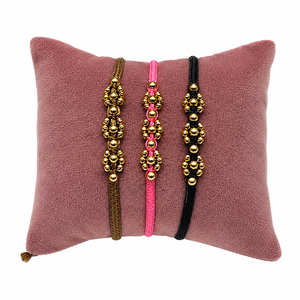 Handmade Gold Beaded Adjustable Thread Bracelet <b>Set</b> for Women Multicolor Macrame Trendy Party Fashion Jewelry - Product Image 3