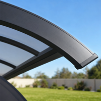 Abri de stationnement pour 2 voitures Angye, style villa moderne de luxe, avec cadre en alliage d'aluminium thermolaqué, auvent durable pour la protection solaire