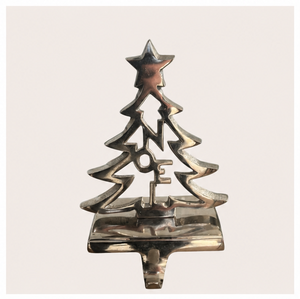 High Quality Silver Metal Christmas Tree <b>Stocking</b> <b>Holder</b> With NOEL Design Weighted Decorative Mantel Hanger Hook For Xmas Decor - Product Image 3