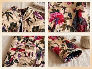 Veste d'hiver chaude pour femmes, en coton tricoté à la main en Inde, matelassée, réversible, à imprimé animal, style pull-over, blazer - Product Image 5