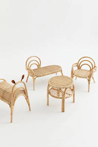 Chaises pour enfants en rotin naturel pour fêtes, mobilier enfant robuste, chaises de salle à manger, accessoires de photographie. - Product Image 3