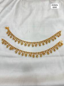 Chevillères ethniques en alliage plaqué rhodium imitation, breloques boules de perles d'imitation, style bohème, origine Maharashtra, pour mariage féminin - Product Image 3