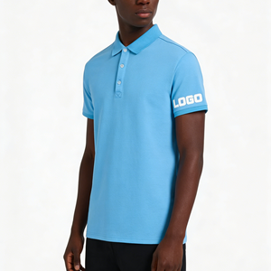 เสื้อยืดกอล์ฟผู้ชายลายเสือดาวปักคุณภาพสูงขายส่ง โลโก้แบบวินเทจสั่งทำได้ โพลีเอสเตอร์แขนสั้น สีตามสั่ง - Product Image 3